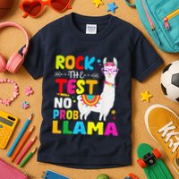 Testing Day Rock The Test Teaching No Prob Llama Teacher Kids T-Shirt