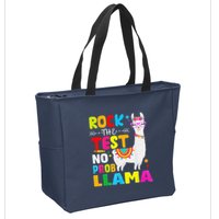 Testing Day Rock The Test Teaching No Prob Llama Teacher Zip Tote Bag