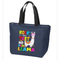 Testing Day Rock The Test Teaching No Prob Llama Teacher Zip Tote Bag
