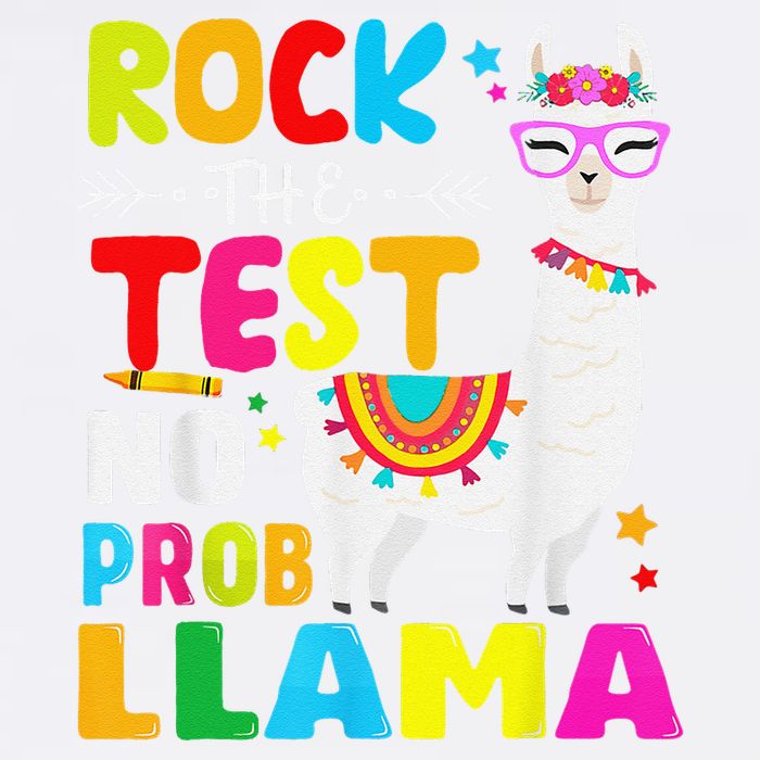Testing Day Rock The Test Teaching No Prob Llama Teacher Garment-Dyed Sweatshirt