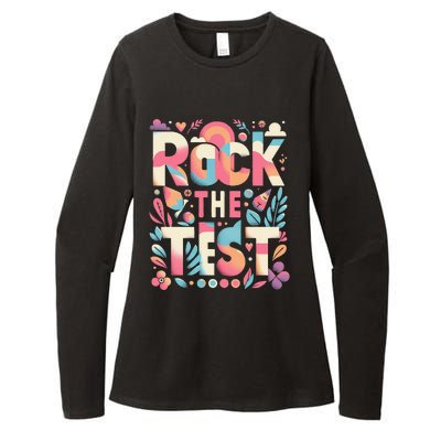 Testing Day Rock The Test Motivational Teacher Student Womens CVC Long Sleeve Shirt