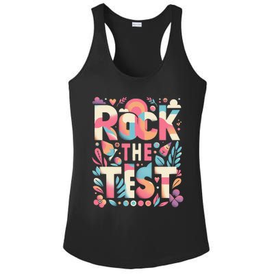 Testing Day Rock The Test Motivational Teacher Student Ladies PosiCharge Competitor Racerback Tank