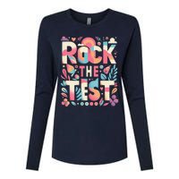 Testing Day Rock The Test Motivational Teacher Student Womens Cotton Relaxed Long Sleeve T-Shirt