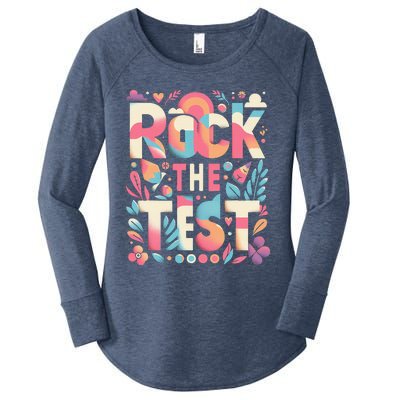 Testing Day Rock The Test Motivational Teacher Student Women's Perfect Tri Tunic Long Sleeve Shirt