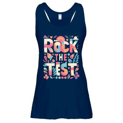 Testing Day Rock The Test Motivational Teacher Student Ladies Essential Flowy Tank