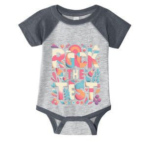 Testing Day Rock The Test Motivational Teacher Student Infant Baby Jersey Bodysuit