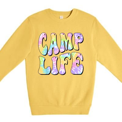 Tie Die Retro Camping Summer For Girl Summer Camp Life Gift Premium Crewneck Sweatshirt