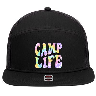 Tie Die Retro Camping Summer For Girl Summer Camp Life Gift 7 Panel Mesh Trucker Snapback Hat
