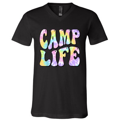 Tie Die Retro Camping Summer For Girl Summer Camp Life Gift V-Neck T-Shirt