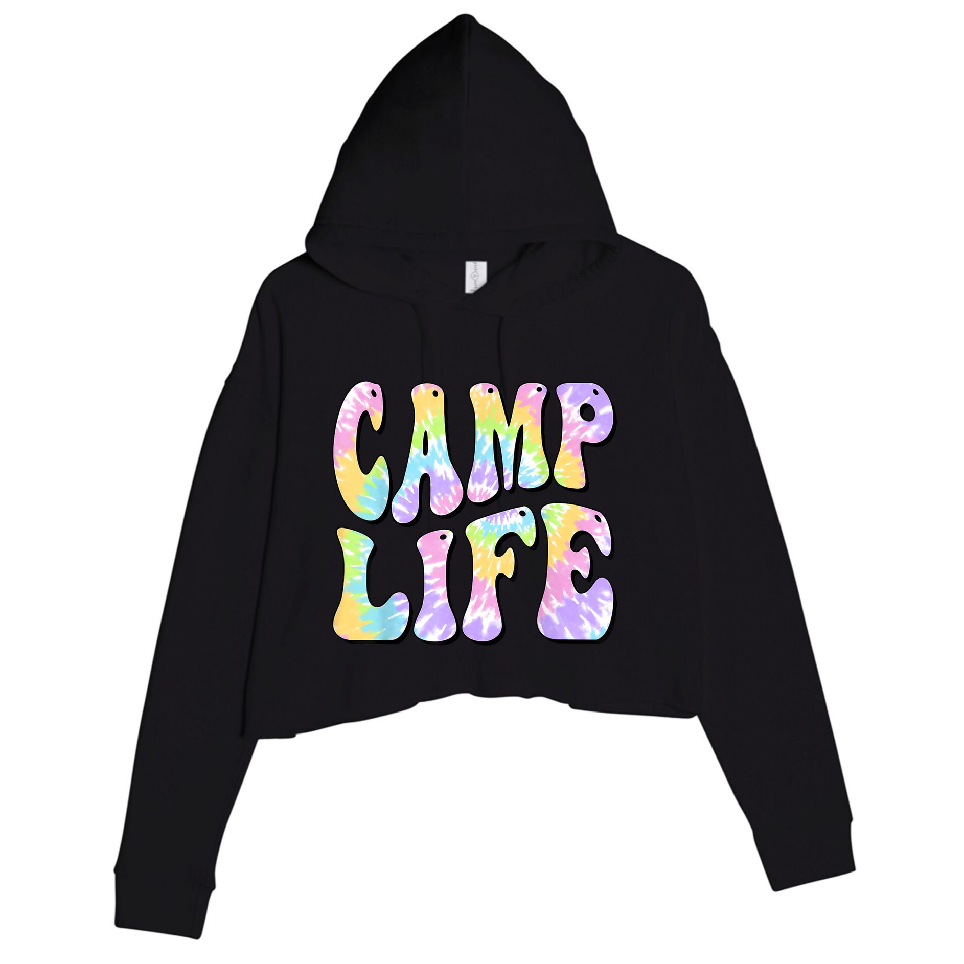 Tie Die Retro Camping Summer For Girl Summer Camp Life Gift Crop Fleece Hoodie