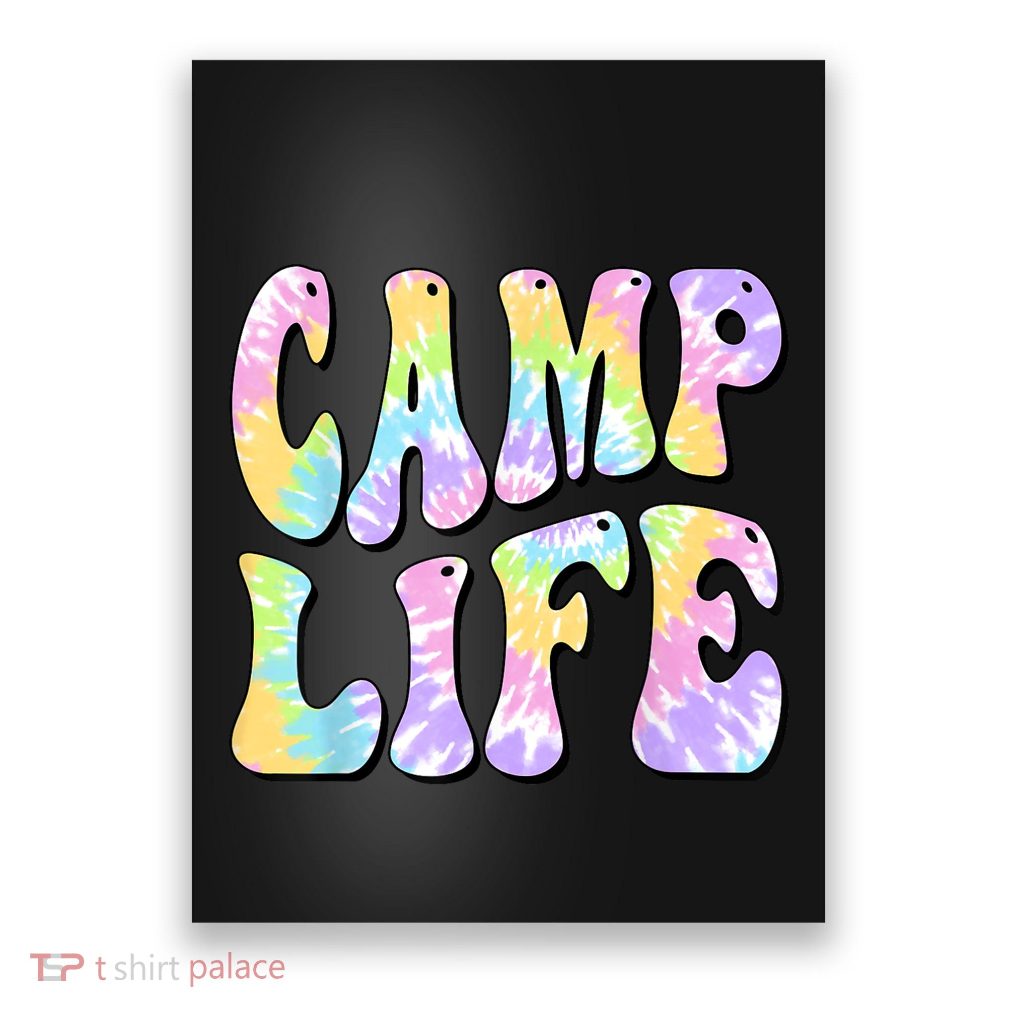 Tie Die Retro Camping Summer For Girl Summer Camp Life Gift Poster