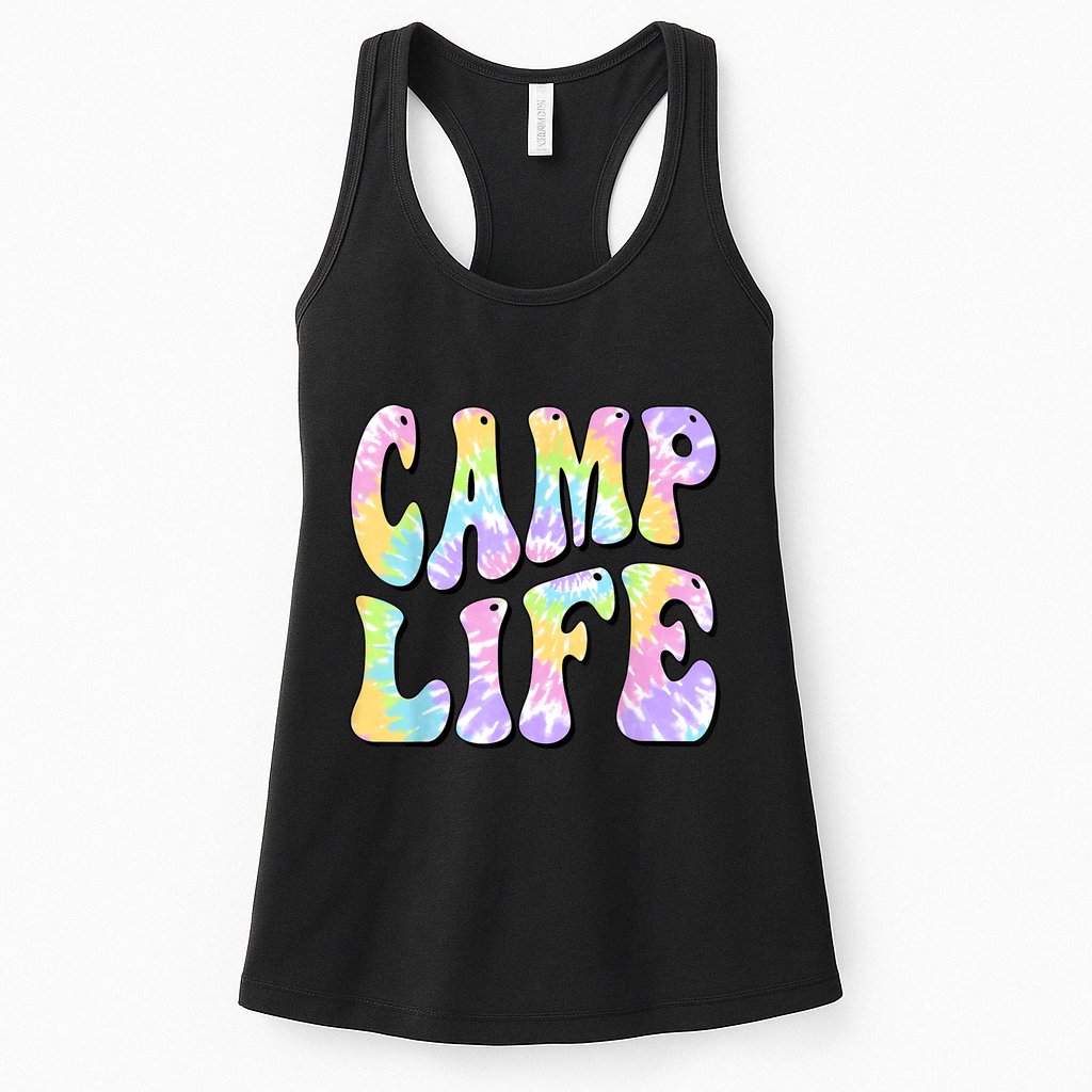 Tie Die Retro Camping Summer For Girl Summer Camp Life Gift Womens Tank Top
