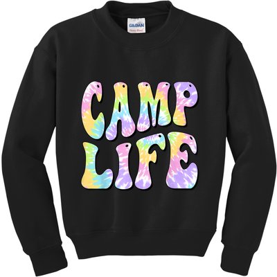 Tie Die Retro Camping Summer For Girl Summer Camp Life Gift Kids Sweatshirt