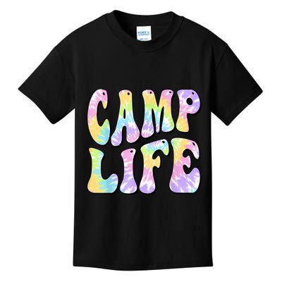 Tie Die Retro Camping Summer For Girl Summer Camp Life Gift Kids T-Shirt