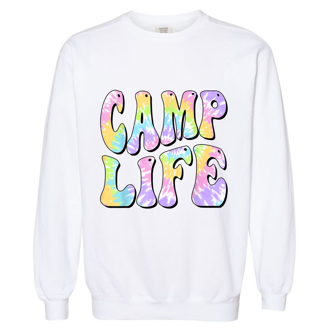 Tie Die Retro Camping Summer For Girl Summer Camp Life Gift Garment-Dyed Sweatshirt