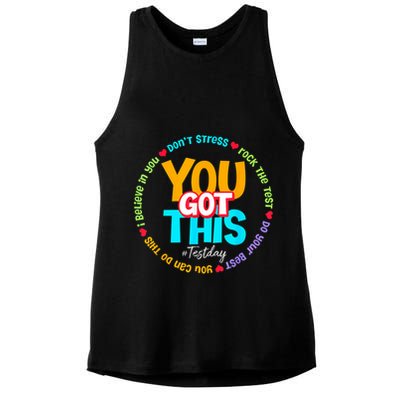 Test Day Rock The Test Testing Day You Got This  Ladies PosiCharge Tri-Blend Wicking Tank