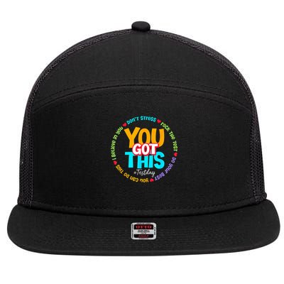 Test Day Rock The Test Testing Day You Got This  7 Panel Mesh Trucker Snapback Hat