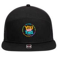 Test Day Rock The Test Testing Day You Got This  7 Panel Mesh Trucker Snapback Hat