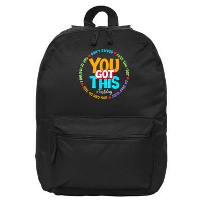 Test Day Rock The Test Testing Day You Got This  16 in Basic Backpack