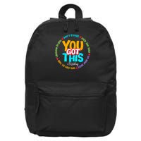 Test Day Rock The Test Testing Day You Got This  16 in Basic Backpack