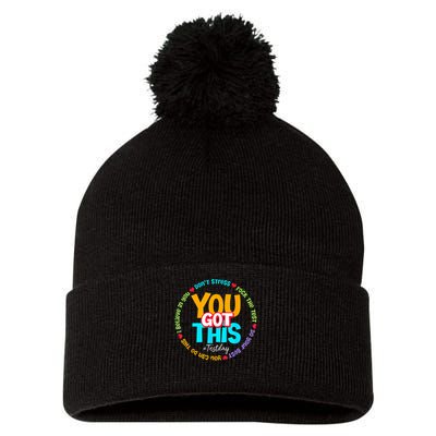 Test Day Rock The Test Testing Day You Got This  Pom Pom 12in Knit Beanie