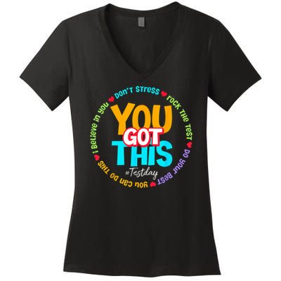 Test Day Rock The Test Testing Day You Got This  Women's V-Neck T-Shirt