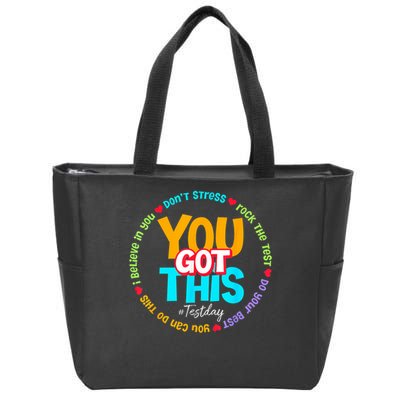 Test Day Rock The Test Testing Day You Got This  Zip Tote Bag