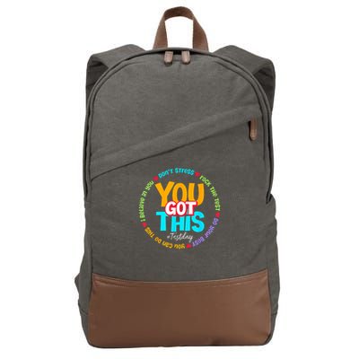 Test Day Rock The Test Testing Day You Got This  Cotton Canvas Backpack