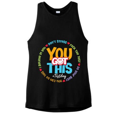 Test Day Rock The Test Teacher Testing Day You Got This Ladies PosiCharge Tri-Blend Wicking Tank