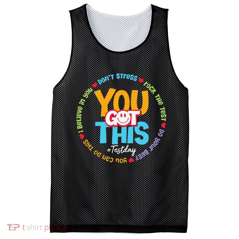 Test Day Rock The Test Teacher Testing Day You Got This Mesh Reversible Basketball Jersey Tank