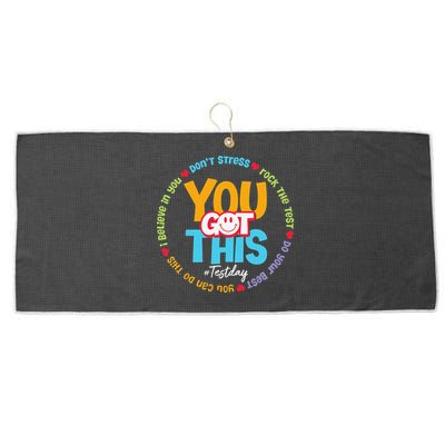 Test Day Rock The Test Teacher Testing Day You Got This Large Microfiber Waffle Golf Towel