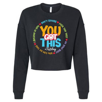 Test Day Rock The Test Teacher Testing Day You Got This Cropped Pullover Crew