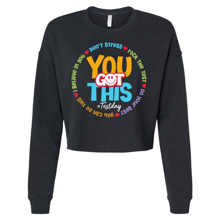 Test Day Rock The Test Teacher Testing Day You Got This Cropped Pullover Crew