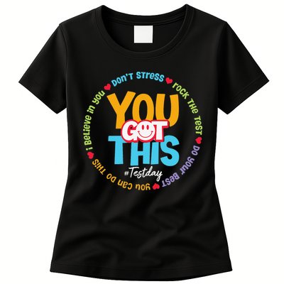 Test Day Rock The Test Teacher Testing Day You Got This Womens T-Shirt