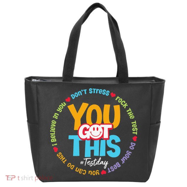 Test Day Rock The Test Teacher Testing Day You Got This Zip Tote Bag