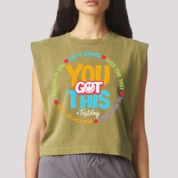 Test Day Rock The Test Teacher Testing Day You Got This Garment-Dyed Women's Muscle Tee