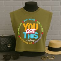 Test Day Rock The Test Teacher Testing Day You Got This Garment-Dyed Women's Muscle Tee
