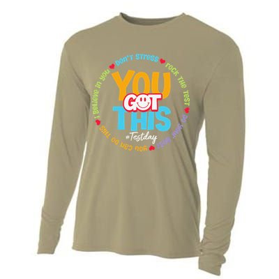 Test Day Rock The Test Teacher Testing Day You Got This Cooling Performance Long Sleeve Crew