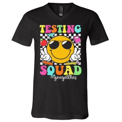 Test Day Rock The Test Teacher Testing Day You Got This V-Neck T-Shirt