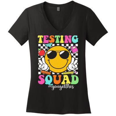Test Day Rock The Test Teacher Testing Day You Got This Women's V-Neck T-Shirt