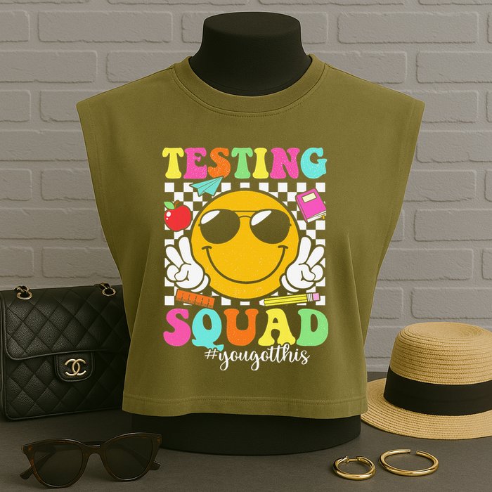 Test Day Rock The Test Teacher Testing Day You Got This Garment-Dyed Women's Muscle Tee