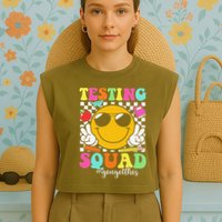 Test Day Rock The Test Teacher Testing Day You Got This Garment-Dyed Women's Muscle Tee