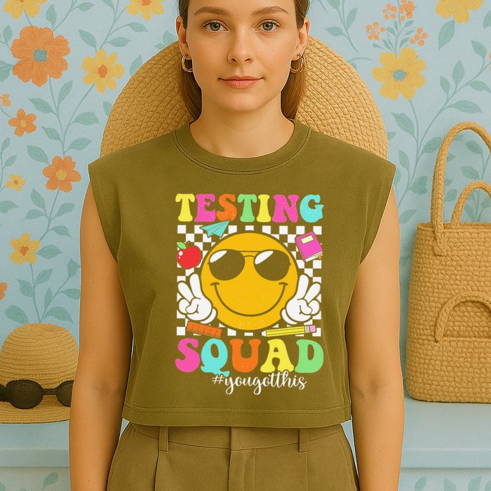 Test Day Rock The Test Teacher Testing Day You Got This Garment-Dyed Women's Muscle Tee