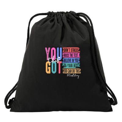 Test Day Rock The Test Teacher Testing Day You Got This Drawstring Bag