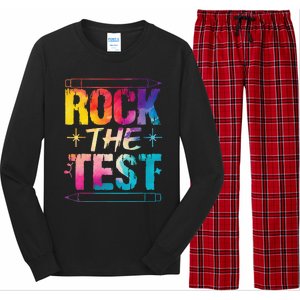 Tie Dye Rock The Test Happy Testing Day Teacher Appreciation Long Sleeve Pajama Set