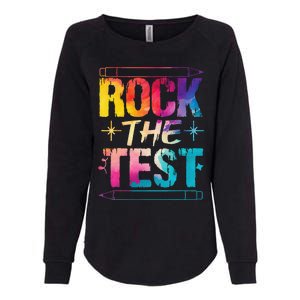 Tie Dye Rock The Test Happy Testing Day Teacher Appreciation Womens California Wash Sweatshirt