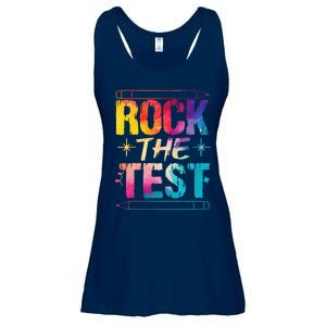 Tie Dye Rock The Test Happy Testing Day Teacher Appreciation Ladies Essential Flowy Tank