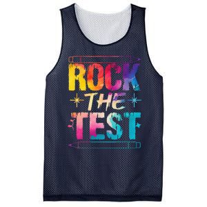 Tie Dye Rock The Test Happy Testing Day Teacher Appreciation Mesh Reversible Basketball Jersey Tank