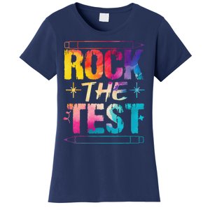 Tie Dye Rock The Test Happy Testing Day Teacher Appreciation Women's T-Shirt