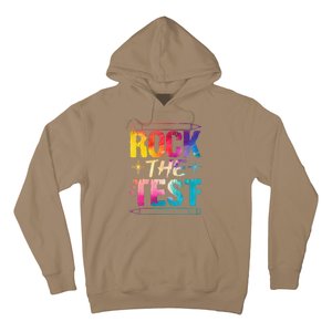 Tie Dye Rock The Test Happy Testing Day Teacher Appreciation Hoodie